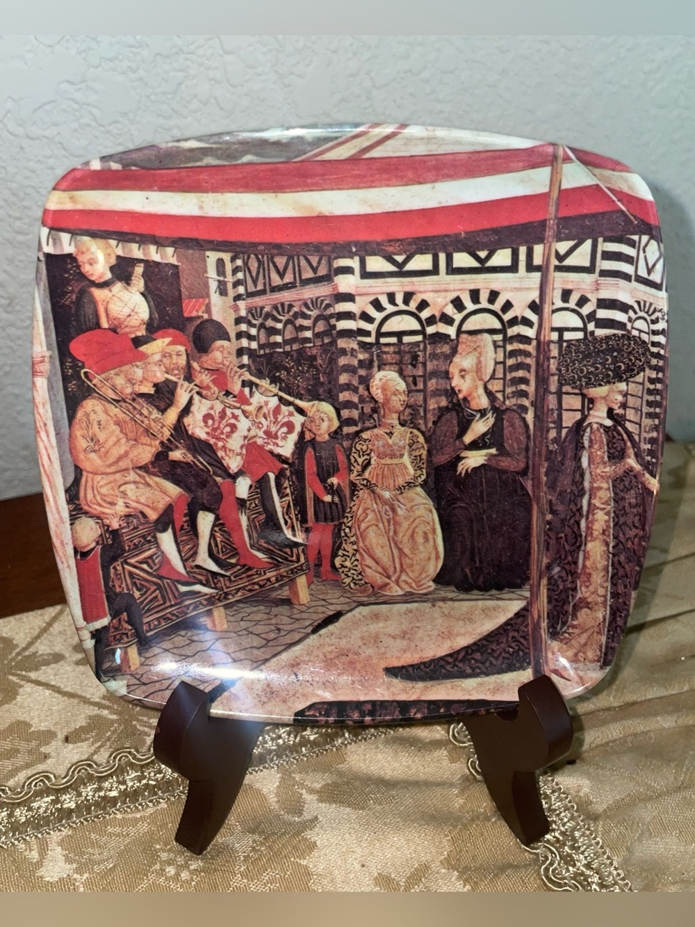 Vintage Italian Melamine Trinket Tray Lo Scheggia Adimari Cassone Art